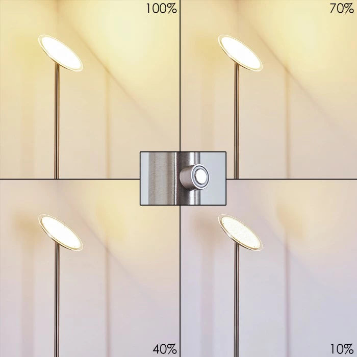 Hofstein Wonsbek Deckenfluter LED Nickel-Matt, 1-flammig – Bild 4