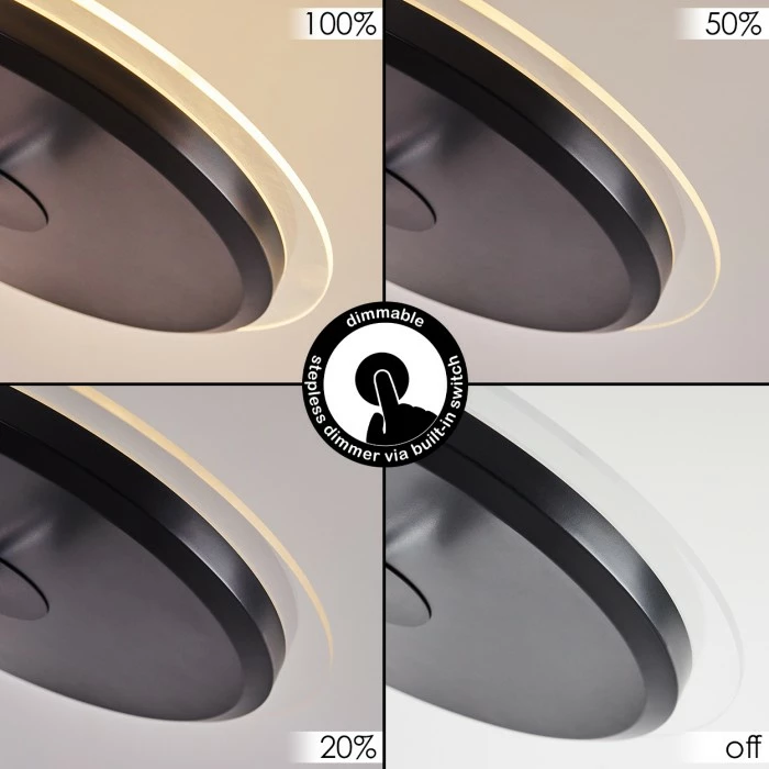 Hofstein Wonsbek Deckenfluter LED Schwarz, 2-flammig – Bild 2