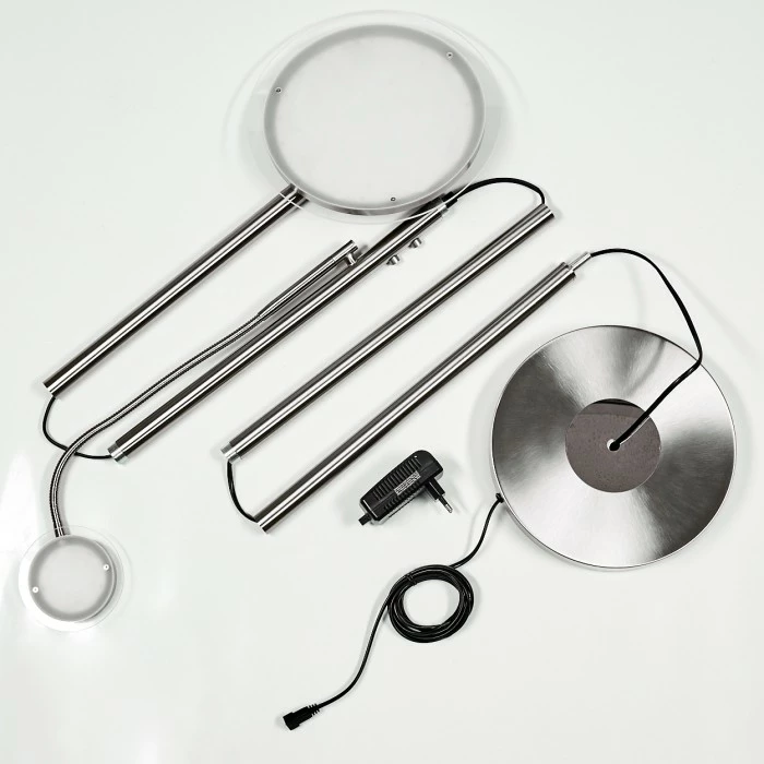 Hofstein Wonsbek Stehleuchte LED Nickel-Matt, 2-flammig – Bild 5