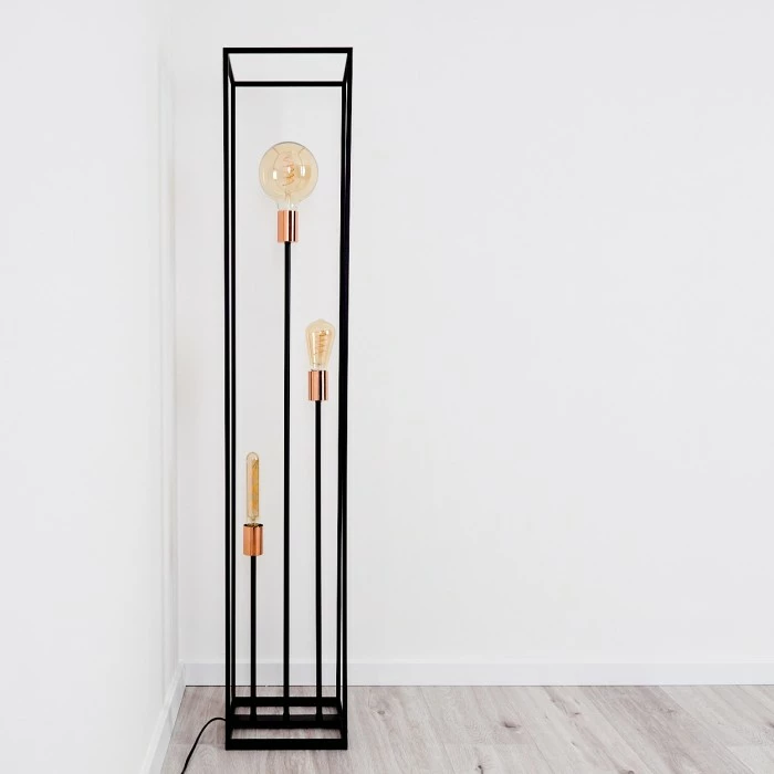 Hofstein Yuhigaoka Stehleuchte Schwarz, Kupferfarben, 3-flammig – Bild 8