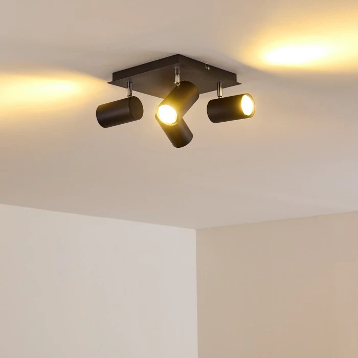 Hofstein Zuoz Deckenleuchte Chrom, Schwarz, 4-flammig – Bild 12