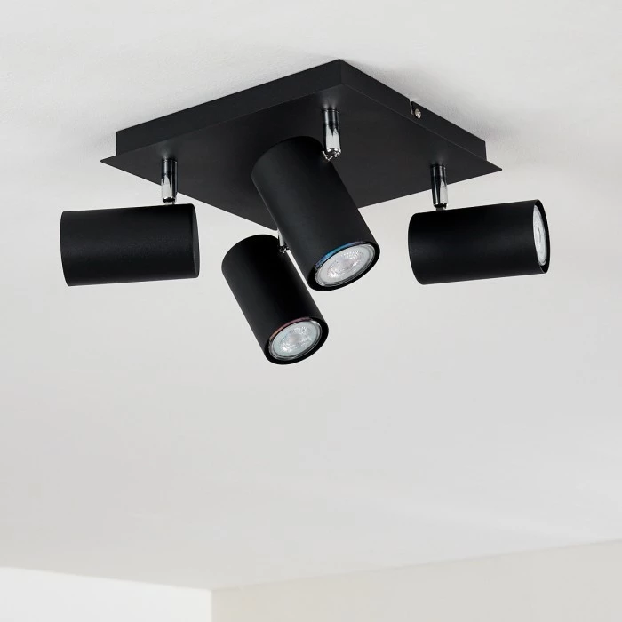 Hofstein Zuoz Deckenleuchte Chrom, Schwarz, 4-flammig – Bild 13