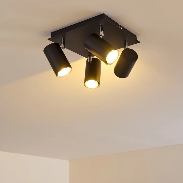 Hofstein Zuoz Deckenleuchte Chrom, Schwarz, 4-flammig – Bild 15