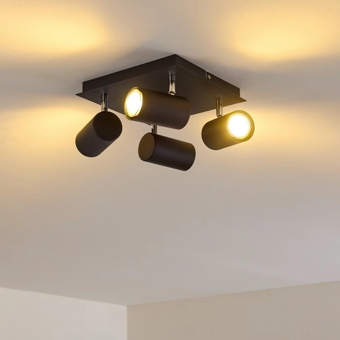 Hofstein Zuoz Deckenleuchte Chrom, Schwarz, 4-flammig – Bild 3