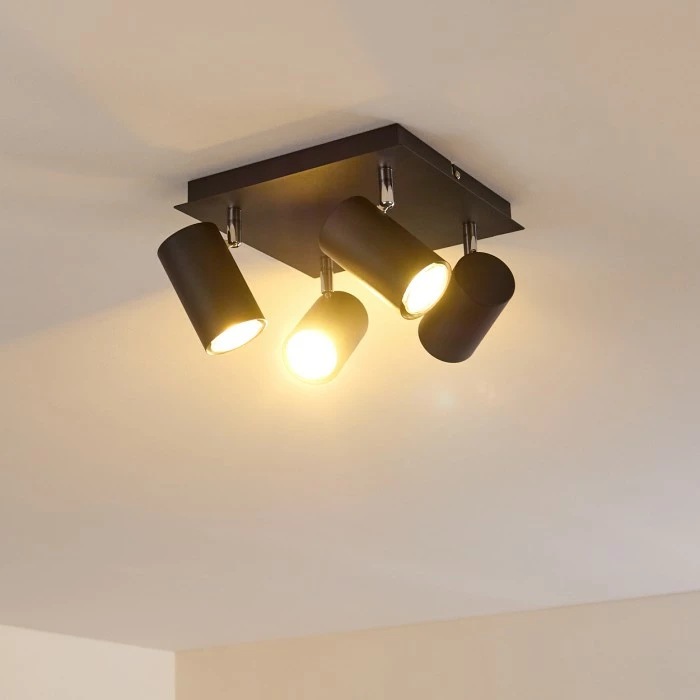 Hofstein Zuoz Deckenleuchte Chrom, Schwarz, 4-flammig – Bild 4