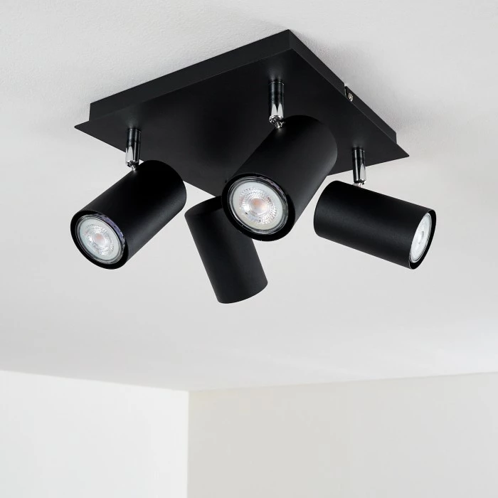 Hofstein Zuoz Deckenleuchte Chrom, Schwarz, 4-flammig – Bild 5