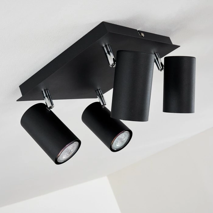 Hofstein Zuoz Deckenleuchte Chrom, Schwarz, 4-flammig – Bild 6