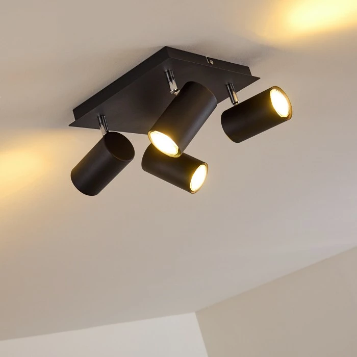 Hofstein Zuoz Deckenleuchte Chrom, Schwarz, 4-flammig – Bild 8