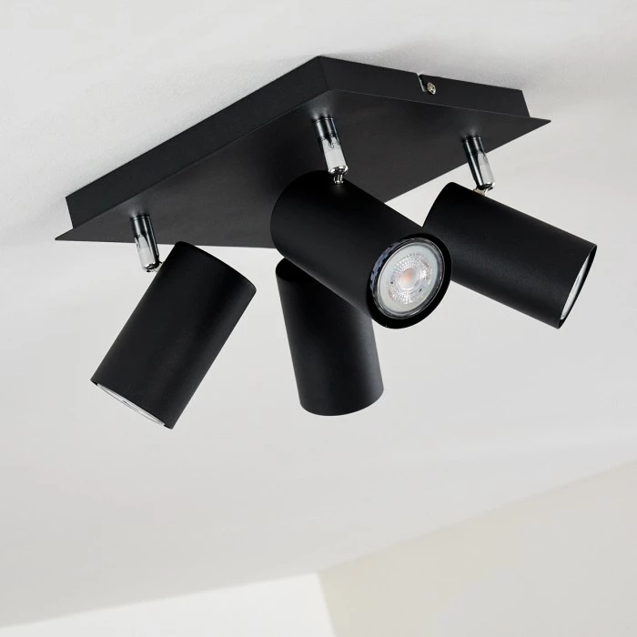 Hofstein Zuoz Deckenleuchte Chrom, Schwarz, 4-flammig – Bild 9