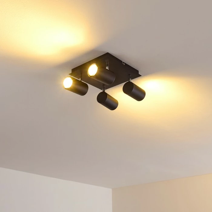 Hofstein Zuoz Deckenleuchte Chrom, Schwarz, 4-flammig – Bild 10