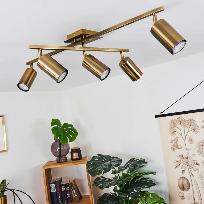 Hofstein Zuoz Deckenleuchte Altmessing, 5-flammig – Bild 2