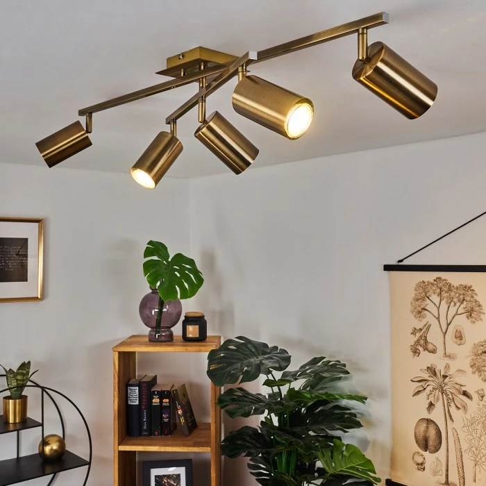 Hofstein Zuoz Deckenleuchte Altmessing, 5-flammig – Bild 7