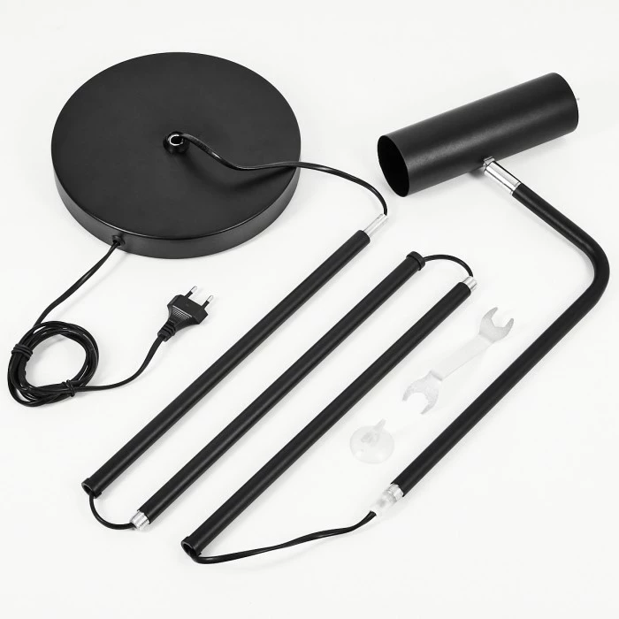 Hofstein Zuoz Stehleuchte Chrom, Schwarz, 1-flammig – Bild 5