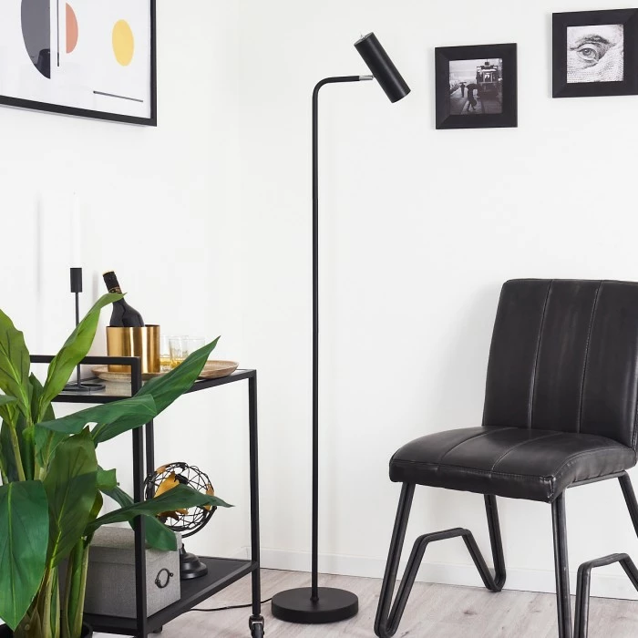 Hofstein Zuoz Stehleuchte Chrom, Schwarz, 1-flammig – Bild 10